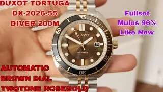 SOLD DUXOT TORTUGA DX-2026-55 DIVER BROWN DIAL TWOTONE ROSEGOLD FULLSET MULUS FOLLOW IG LakoneWatch