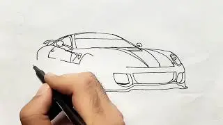 &ldquo;Realistic Car Drawing Tutorial 2025 &ndash; Pencil Sketch a Sport Car Front View ✏️&rdquo;