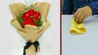 9 roses arrange flowers Bouquet. || flower wrapping techniques || Flower Bouquet arrangement