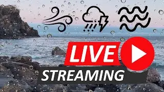 🔴 Live: Atlantic Ocean Waves with Rain & Thunder | Deep Sleep, Relaxation & Natural White Noise