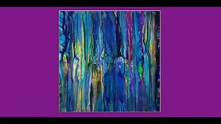 #8498 Breathtaking Blue & Green Prizm Pour Swipe Contemporary Art Fluid Acrylics 1.08.2022