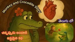 Monkey and Crocodile Story |Telugu Story| AI Animated @Irojumanakatha