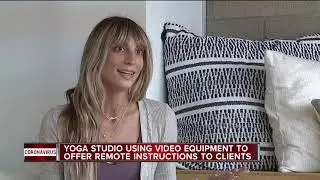 Yoga studio using video equipment to offer remote instructions to clients