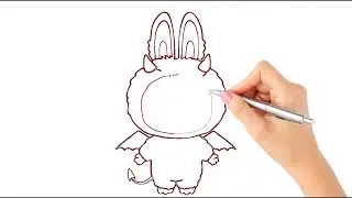 How to Draw Red Labubu | Easy Cute Cartoon Drawing for Kids | Step by Step