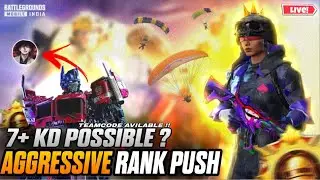 BGMI AGGRESSIVE RANK PUSH WITH 7+ KD 🦅 !! BGMI LIVE 1 vs 1 !! #Bgmi