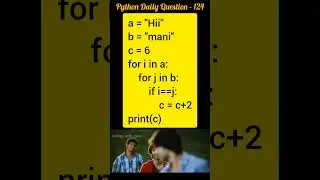 Python Daily Question - 124 #python #code #viral #youtubeshorts #shorts #short #youtube #code #india