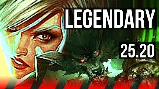 RIVEN vs WARWICK (TOP) | Legendary, 66k DMG, 500+ games | NA Grandmaster | 25.20