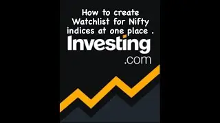 How to create watchlist or portfolio in investing.com for NIFTY INDICES. #nifty #nifty50 #portfolio