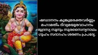 Shri Subrahmanya Dhyanam | ശ്രീ സുബ്രഹ്മണ്യ ധ്യാനം | Shadananam Kumkuma| Samskritha Navaneetham