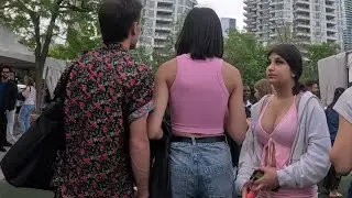 Toronto Waterfront Summer Event Crowd | Toronto Downtown Saturday Fun | 4k Original Sound