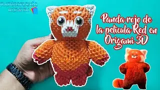Origami 3D Panda rojo (Turning Red)