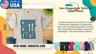 Nice Coppe Colle Tab3a 3D Letter T-Shirt