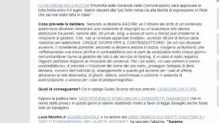 Delibera Agcom: Bavaglio internet ? Chiarimenti.
