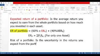 PORTFOLIO THEORY AND ANALYSIS : Session 1