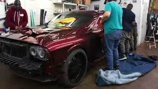 Dodge Challenger Being Wrapped by Wrap Starz Part 6