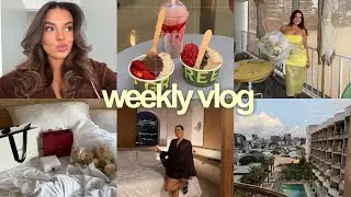 weekly vlog 💌 my birthday staycay, at home blow out, thrift shopping + gift haul 💋
