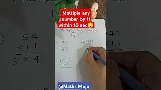 Multiply any number by 11 #Fast calculation trick#maths #learning #shorts #mathstricks