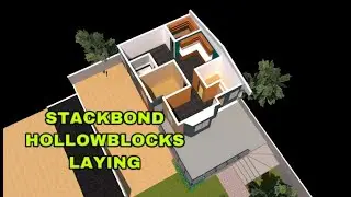 Stackbond hollowblock Laying lonbicool tv House perspective drawing