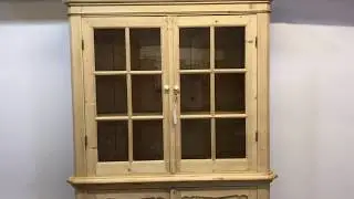 Large Partly Glazed Antique Pine Cupboard - Pinefinders Old Pine Furniture Warehouse
