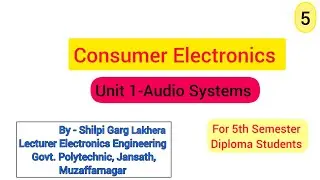 Consumer Electronics| Unit 1 Audio Systems| part 5 ( Loudspeakers) - 5th sem diploma students 