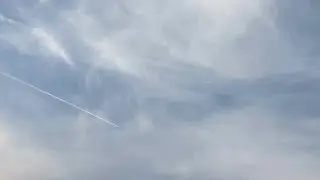 Plane Trail In The Sky Stock Video