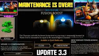 Mk Mobile Maintenance Is Over Compensation Rewards Update 3.3 New Features Edenian Tower FG Liu Kang
