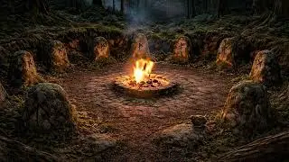 🌿🔥 Celtic Ambience | Sunken Forest Stone Circle | Cozy Mythic Relaxation.