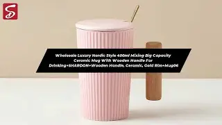 Unique Nordic Ceramic Mug with Flower Handle Comfortable Pottery Coffee Cup