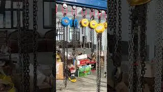 Display of Lifting Machinery Samples: Chain Hoists, Lever Hoists, Spring Balancers, Hooks, Shackles