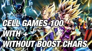 WITH AND WITHOUT BOOST! Cell Games 100 DONE! [Dragon Ball Legends]