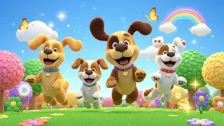 Happy Happy Dogs | Funny Puppy Dance & Bark Song | 3D Animal Rhyme for Kids