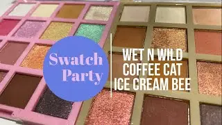 Swatch Party - Wet n Wild Coffee Cat & Ice Cream Bee palettes