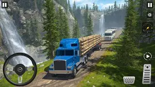 Dangerous Mountain Road Truck Driving 🚛🌲 | Log Transport Simulator Gameplay 😱