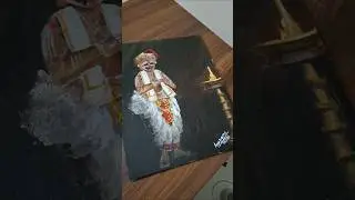Chakyar Koothu Acrylic Painting | Kerala Temple Art Form on Canvas