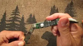 Marbles large Texas toothpick green jigged bone