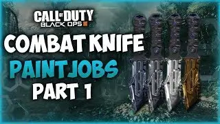 Realistic Gold, Silver, Grey And Blue Steal Combat Knife Paint Jobs | Black Ops 3