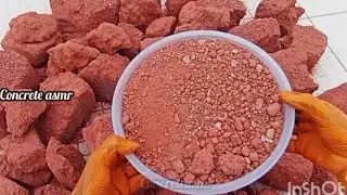 Asmr Rich Red Gritty Grainy crunchy textures floor crumbling  finally mixing water💦 #asmr #relaxing 