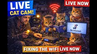 Live Cat Cam: Paw Crew & Paw Dad Fix the WiFi LIVE NOW