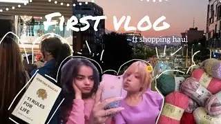 First Vlog | Starting Our Crochet Journey 🐰☆ shopping , Yarn haul + intro ♡