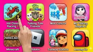 Hill Climb Racing 2, Mob Control, My Talking Tom Friends & Angela 2 - Funny Gameplay