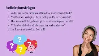 Tema 2 – Affärsidéer och verksamhetsidéer gällande olika verksamheter