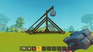 Scrap Mechanic Trebuchet Launching 35 Large Explosive Containers