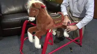Rockin' Rider Lucky Talking Plush Spring Horse,Brown,40.00 x 24.00 x 38.00 Inches