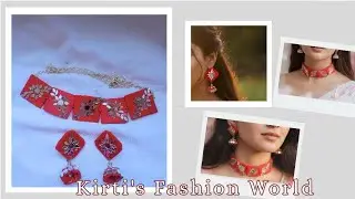 Handmade Fabric Chokar With  Mirror Work  #jewellerycraft #youtube #trending #jewellerydesign 