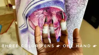 SCRIBBLE ART | MOTHER TERESA COLOR BALL PENS DRAWING | SCRIBBLE DRAWING | HEY SIRI | SIRIL VINSON