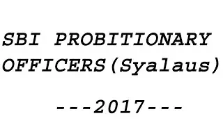 SBI PO 2017 Syallabus Pattern..Easy to Learn..