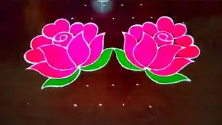 Beautiful flower rangoli designs 7&times;4dots🪷Pongal rangolis🪷small bird rangoli design🪷easy muggulu
