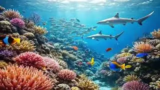 Ocean Ambience Underwater (No Music) | Peaceful Reef, Fish & Bubbles | Sleep/Focus