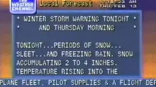 The Weather Channel - Local forecast - February 13, 1992 (Cincinnati, Ohio)