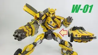 【TF非正規玩具レビュー】海外の変形トイ　ビーっぽい人は車からロボットへこうして変形！　W-01 HUANGXIAOZAI  (aka. BUMBLEBEE)　Part 2